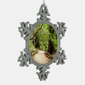 Muir Bossen Path II Natuur Fotografie Tin Sneeuwvlok Ornament (Links)