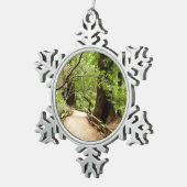 Muir Bossen Path II Natuur Fotografie Tin Sneeuwvlok Ornament (Rechts)