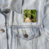 Muir Bossen Path II Natuur Fotografie Vierkante Button 5,1 Cm (In situ)