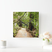 Muir Bossen Path II Natuur Fotografie Vierkante Klok (Huis)