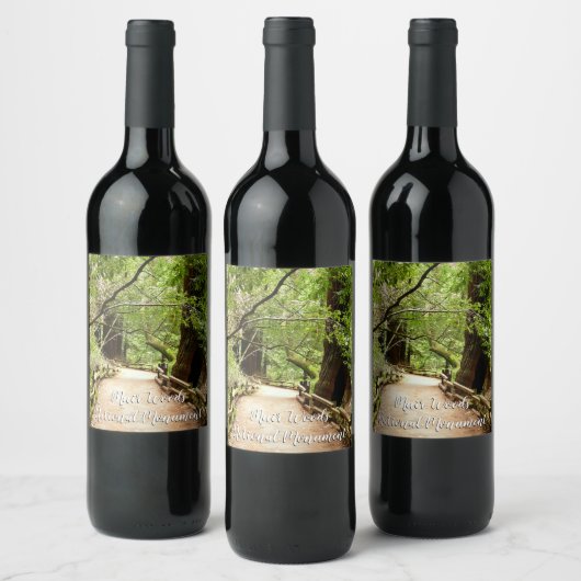 Muir Bossen Path II Natuur Fotografie Wijn Etiket (Flessen)