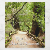 Muir Bossen Path II Natuur Fotografie Wijn Etiket (Enkel label)