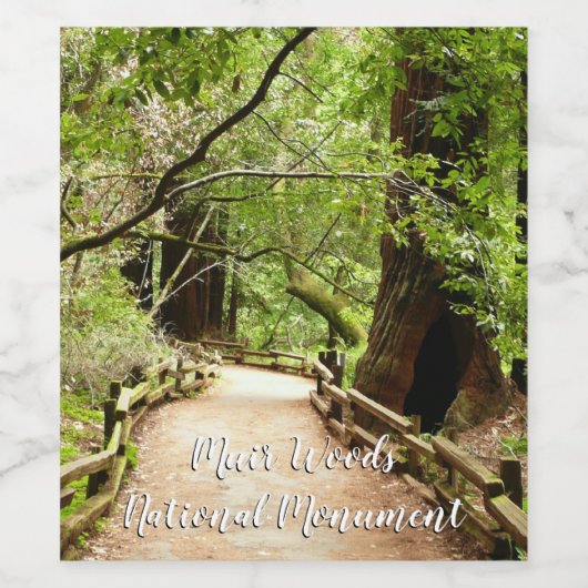 Muir Bossen Path II Natuur Fotografie Wijn Etiket (Enkel label)