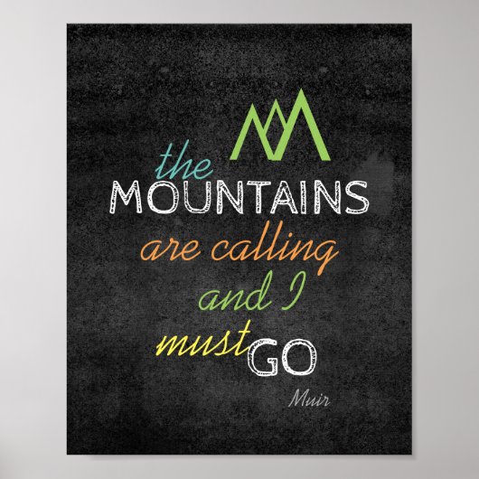 Muir citeert poster de bergen noemen (Voorkant)