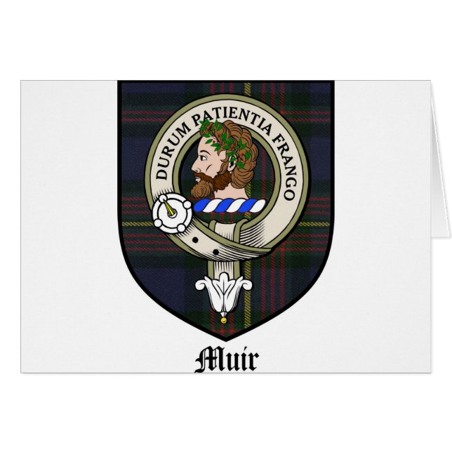 Muir Clan Crest Badge Tartan (Voorkant Horizontaal)