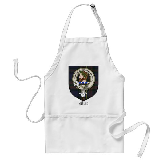 Muir Clan Crest Badge Tartan Standaard Schort (Voorkant)