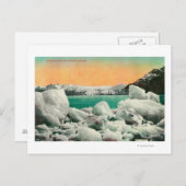 Muir Glacier en Icebergs in Alaska #1State Briefkaart (Voorkant / Achterkant)