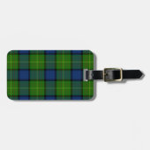 Muir Moore tartan green blue plaid Bagagelabel (Voorkant horizontaal)