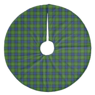 Muir Moore tartan green blue plaid Fleece Kerstboom Rok
