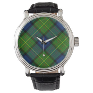 Muir Moore tartan green blue plaid Horloge