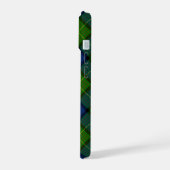 Muir Moore tartan green blue plaid iPhone 15 Case (Linkerkant)