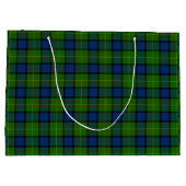 Muir Moore tartan green blue plaid Large Cadeautasje (Achterkant)