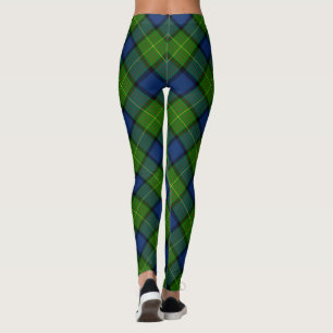 Muir Moore tartan green blue plaid Leggings