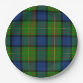 Muir Moore tartan green blue plaid Papieren Bordje (Voorkant)