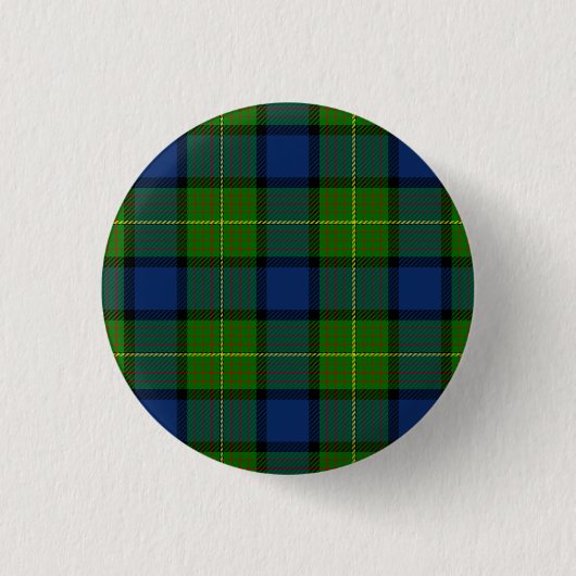 Muir Moore tartan green blue plaid Ronde Button 3,2 Cm (Voorkant)