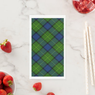 Muir Moore tartan green blue plaid Servet