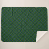Muir Moore tartan green blue plaid Sherpa Deken (Voorkant (horizontaal))