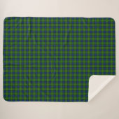 Muir Moore tartan green blue plaid Sherpa Deken (Voorkant (horizontaal))