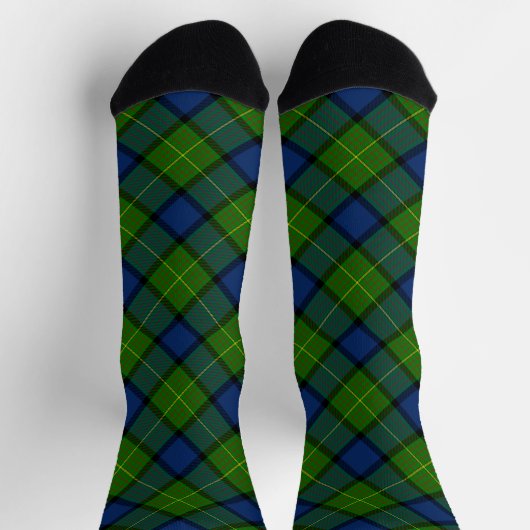 Muir Moore tartan green blue plaid Sokken (Top)