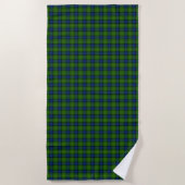 Muir Moore tartan green blue plaid Strandlaken (Voorkant)