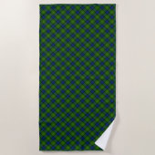 Muir Moore tartan green blue plaid Strandlaken (Voorkant)