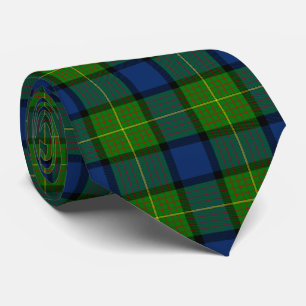 Muir Moore tartan green blue plaid Stropdas
