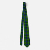 Muir Moore tartan green blue plaid Stropdas (Achterkant)