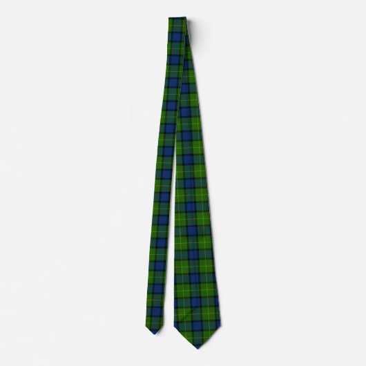 Muir Moore tartan green blue plaid Stropdas (Achterkant)