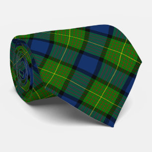 Muir Moore tartan green blue plaid Stropdas