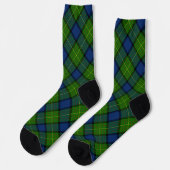 Muir Moore tartan groen blauw geruit Sokken (Links)