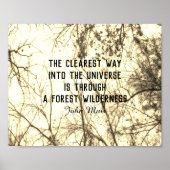 Muir natuur citaat sepia boomfoto poster (Voorkant)