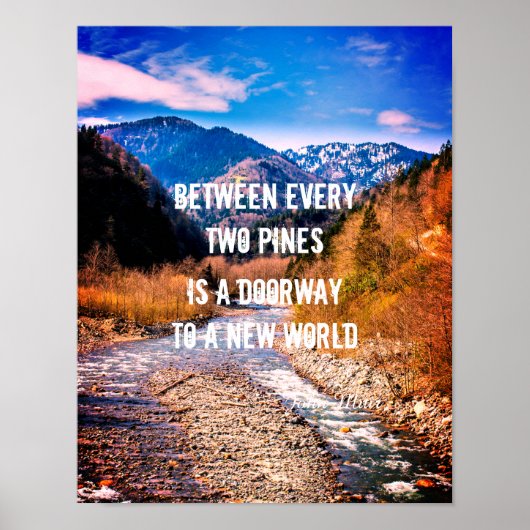 Muir quote natuur art citeert poster bergen (Voorkant)