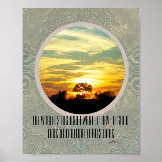Muir quote poster sunset natuur foto (Voorkant)