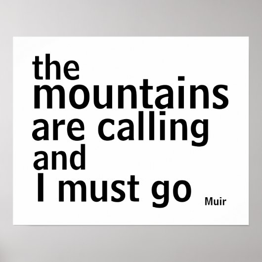 Muir quote poster vet zwart-wit modern (Voorkant)