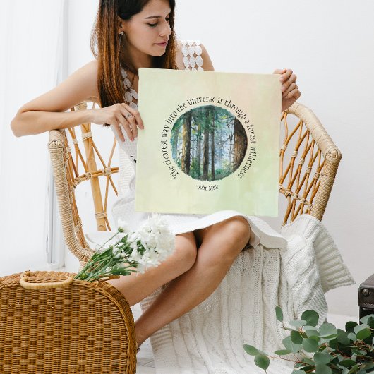 Muir Quote Waterverf Forest Poster