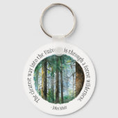 Muir Quote Waterverf Forest Sleutelhanger (Voorkant)