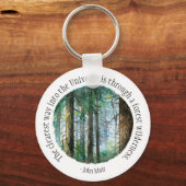 Muir Quote Waterverf Forest Sleutelhanger (Voorkant)