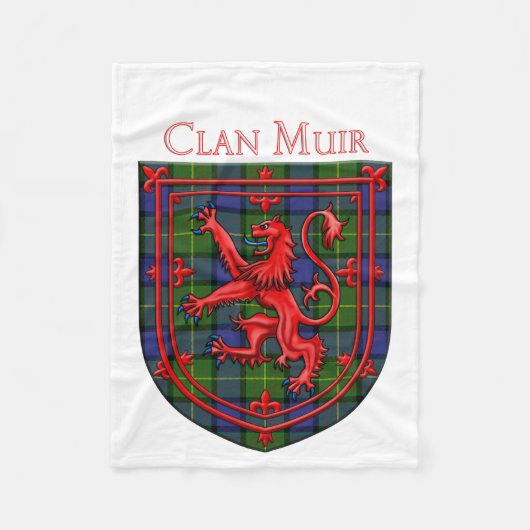 Muir Tartan Scottish Play Lion Rampant Fleece Deken (Voorkant)