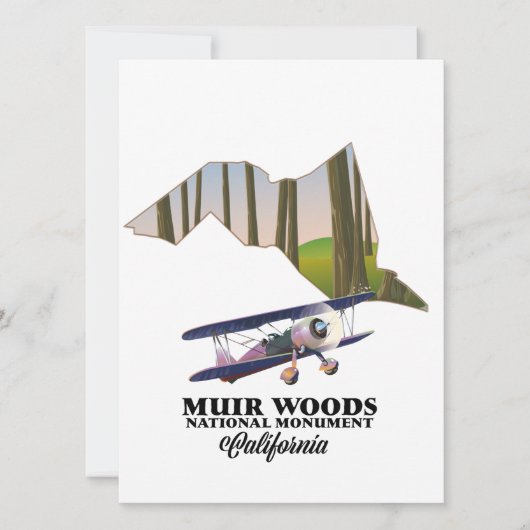 Muir Woods National Monument kaart reisposter. (Voorkant)