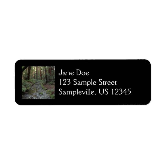 Muir Woods Stroom Bos Landschap Etiket (Voorkant)