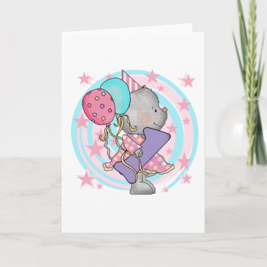 Muis 1e verjaardag T-shirts en geschenken Kaart (Voorkant)