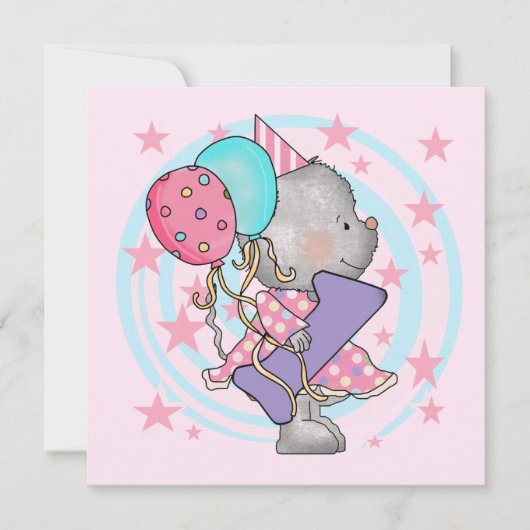 Muis 1e verjaardag T-shirts en geschenken Kaart (Voorkant)