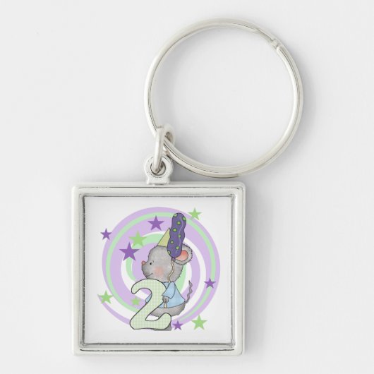 Muis 2e Verjaardag T shirten en geschenken Sleutelhanger (Voorkant)