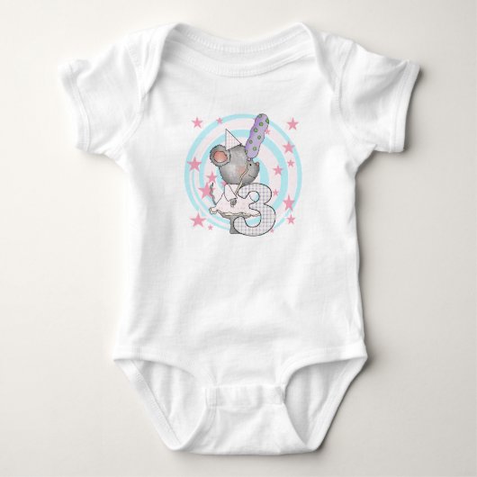 Muis 3e verjaardag T-shirts en geschenken (Voorkant)