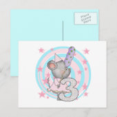 Muis 3e verjaardag T-shirts en geschenken Briefkaart (Voorkant / Achterkant)