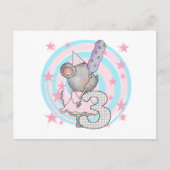 Muis 3e verjaardag T-shirts en geschenken Briefkaart (Voorkant)