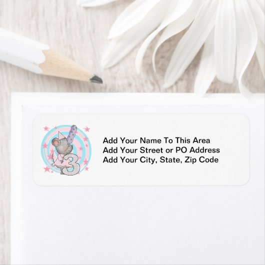 Muis 3e verjaardag T-shirts en geschenken Etiket (Insitu)