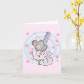 Muis 3e verjaardag T-shirts en geschenken Kaart (Gele Bloem)