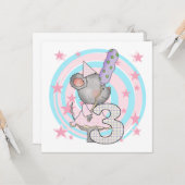 Muis 3e verjaardag T-shirts en geschenken Kaart (Voorkant / Achterkant in situ)