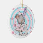 Muis 3e verjaardag T-shirts en geschenken Keramisch Ornament (Rechts)